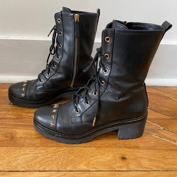 Michael Kors Black Studded Combat Boot - Picture 1 of 10